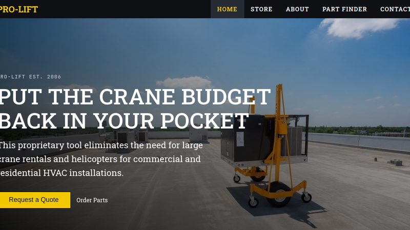 Pro-Lift website